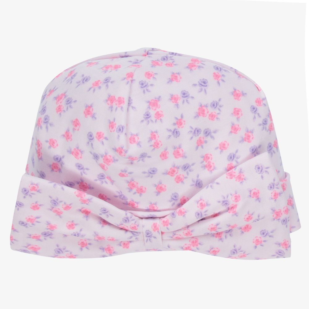 Kissy Kissy - Pink Pima Cotton Ditsy Hat | Childrensalon