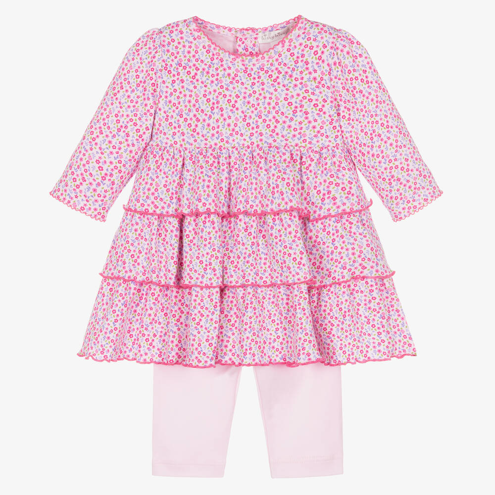Kissy Kissy - Pink Pima Cotton Hearts Abloom Dress Set | Childrensalon