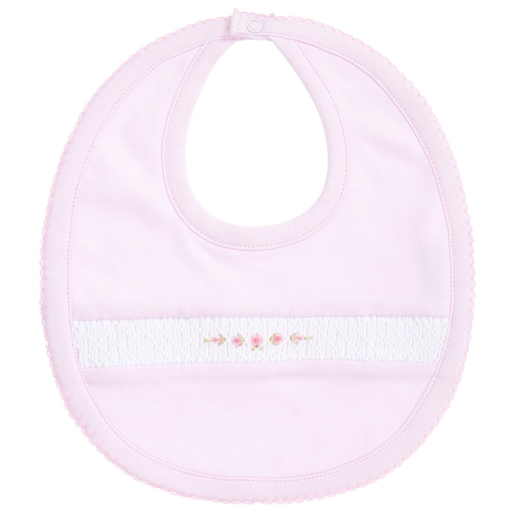 Kissy Kissy-Pink Pima Cotton Rose Bib | Childrensalon Outlet