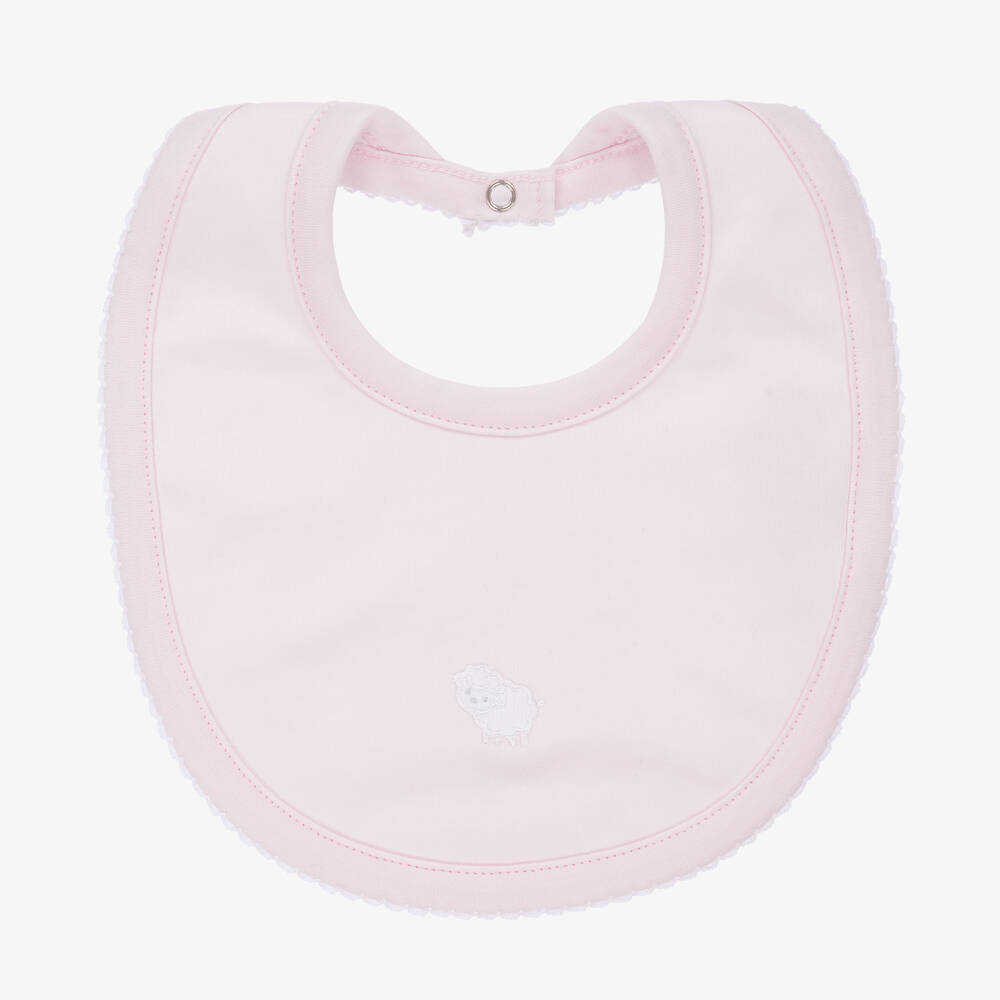 Kissy Kissy-Pink Pima Cotton Sweetest Sheep Bib | Childrensalon Outlet