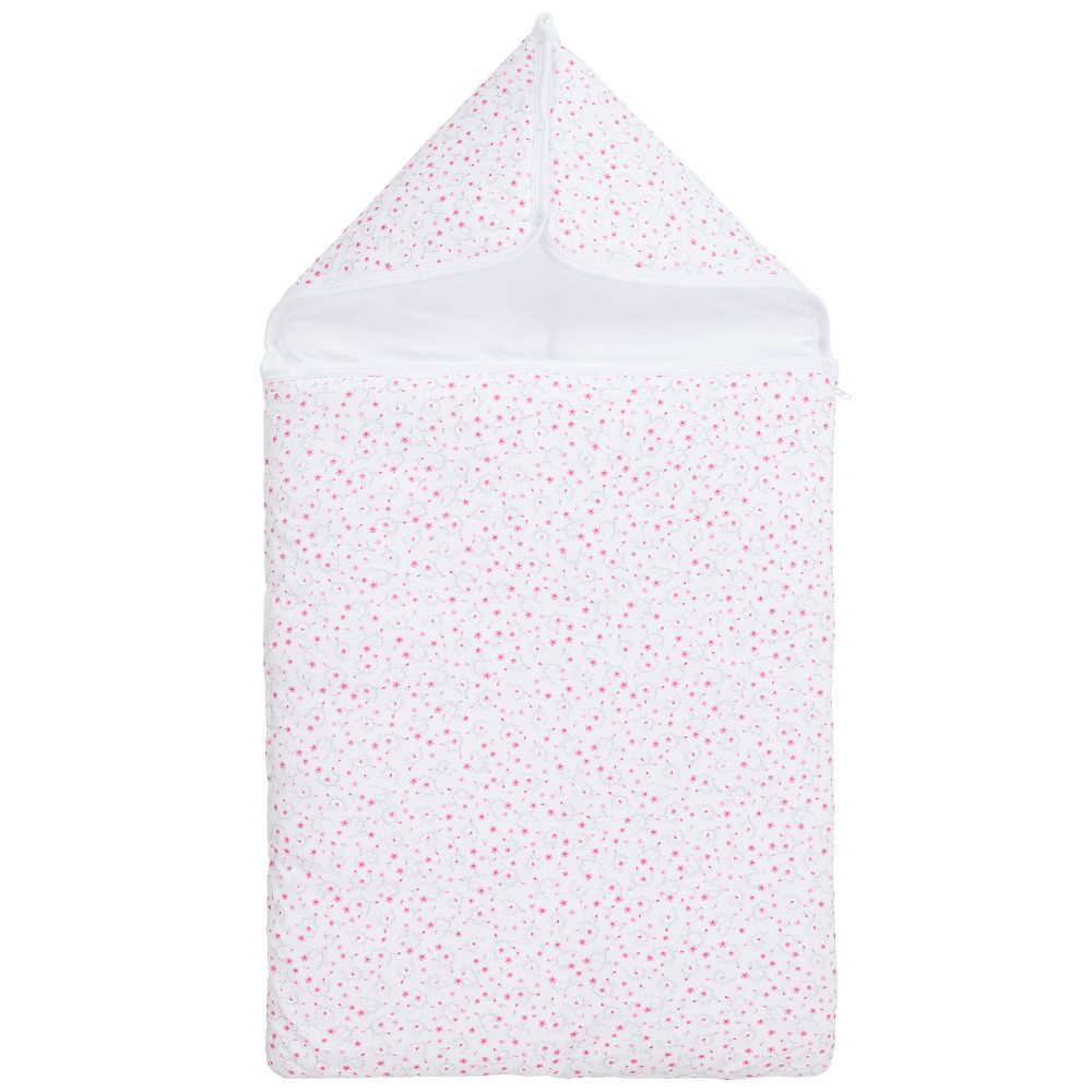 Kissy Kissy - Nid d'ange en coton Pima rose à fleurs (75 cm) | Childrensalon