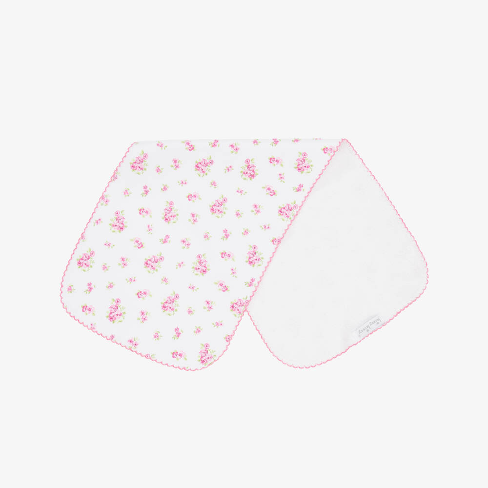 Kissy Kissy-Pink Roses and Blooms Pima Cotton Burp Cloth (48cm) | Childrensalon Outlet