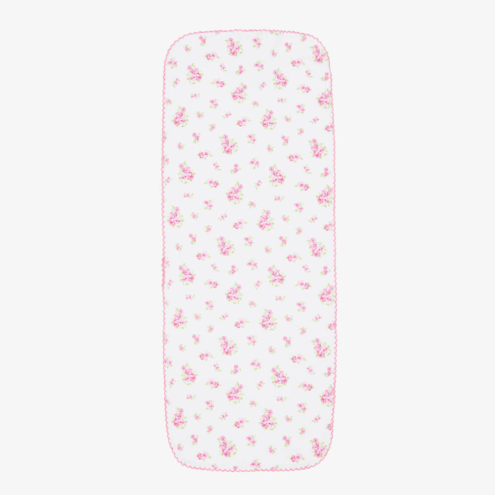 Kissy Kissy-Pink Roses and Blooms Pima Cotton Burp Cloth (48cm) | Childrensalon Outlet