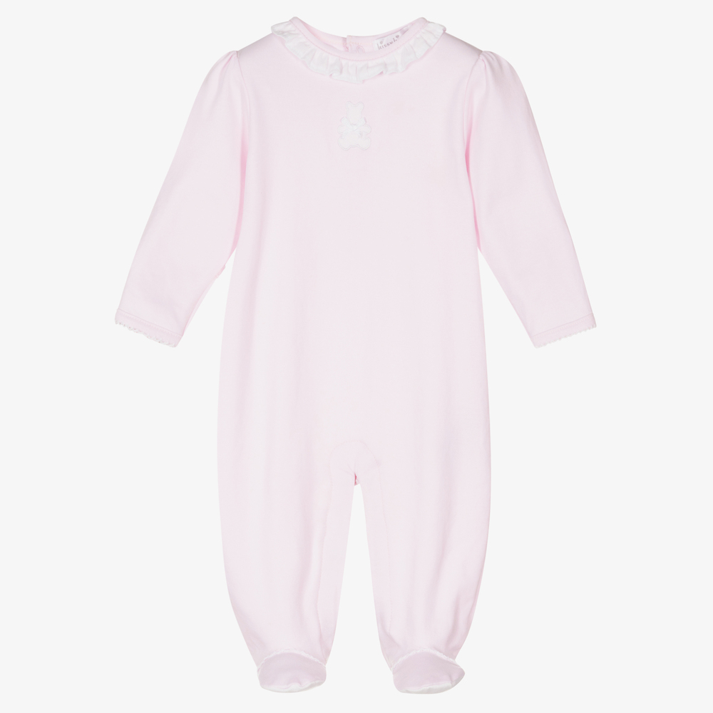 Kissy Kissy - Pink Ted Pima Cotton Babygrow | Childrensalon