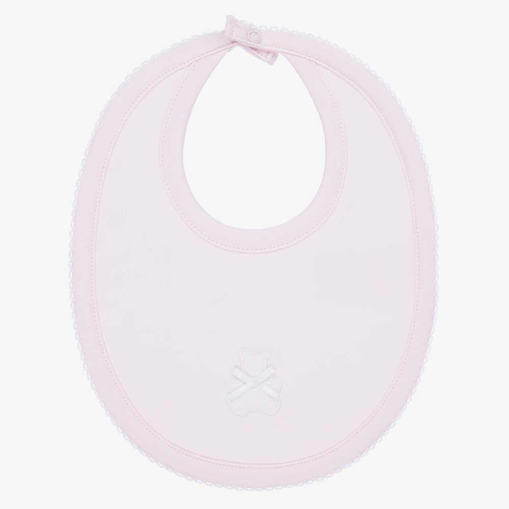 Kissy Kissy - Pink Ted Pima Cotton Bib | Childrensalon