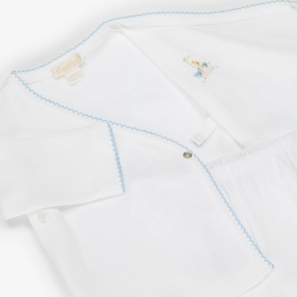 Kissy Kissy-prmrnoahrk' White Giraffe Print 2 Piece Babygrow | Childrensalon Outlet