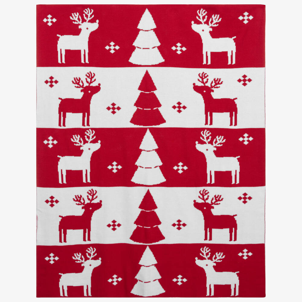 Kissy Kissy - Red Festive Blanket (96cm) | Childrensalon