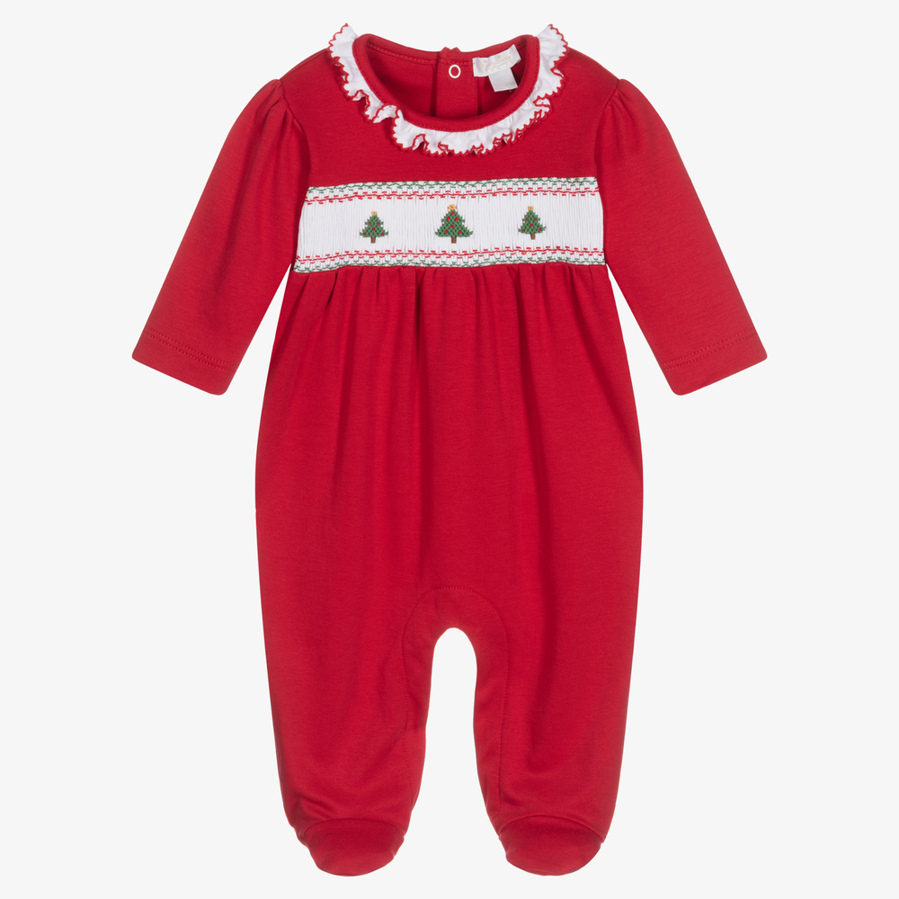 Kissy Kissy - Red Festive Pima Babygrow | Childrensalon