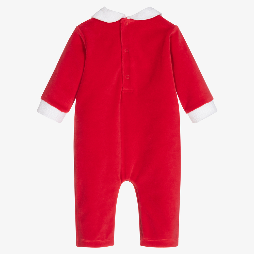 Kissy Kissy-Red Jingle Velour Romper | Childrensalon Outlet
