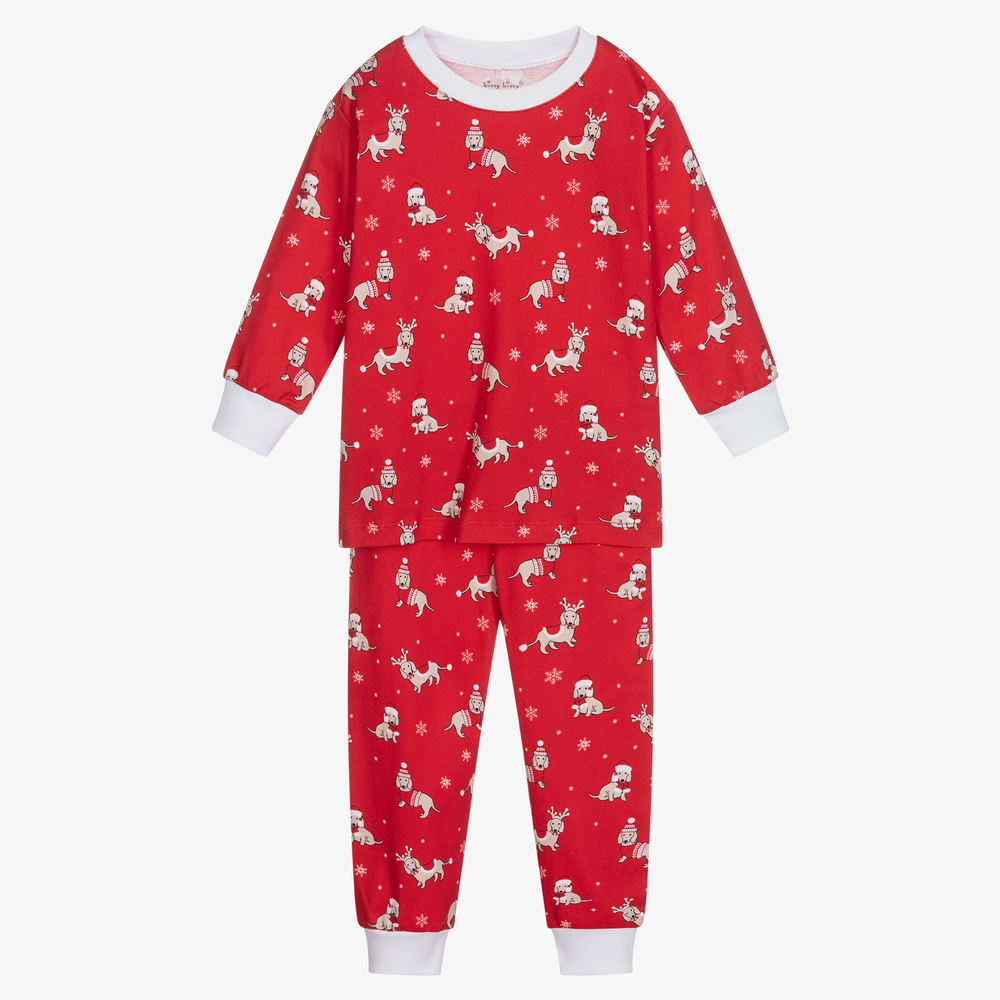 Kissy Kissy - Red Pima Cotton Dog Pyjamas | Childrensalon