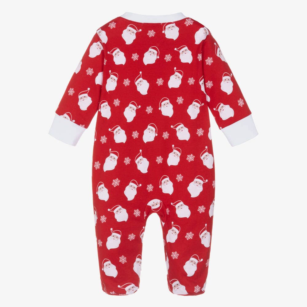 Kissy Kissy-Red Smiling Santas Pima Cotton Babygrow | Childrensalon Outlet