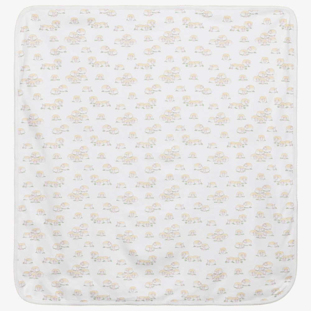 Kissy Kissy - Sheep Cotton Blanket (73cm) | Childrensalon