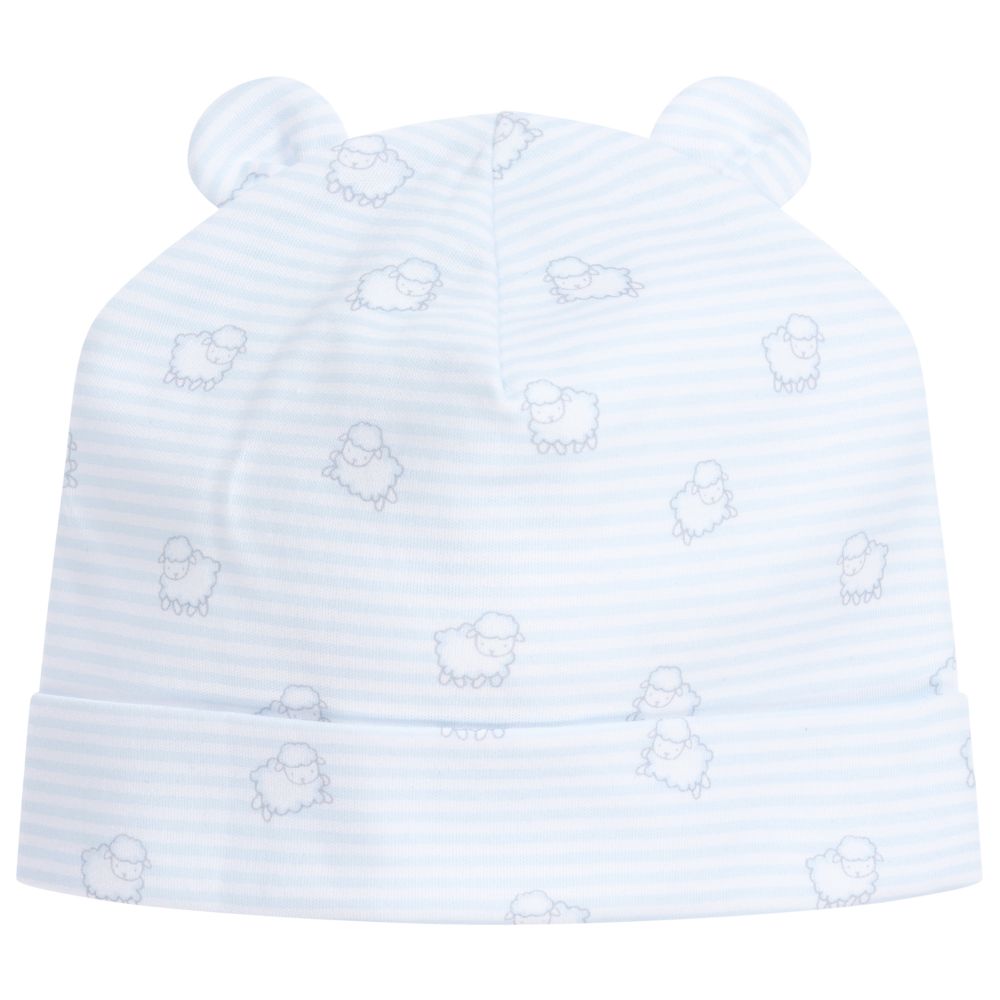 Kissy Kissy - قبعة قطن بيما لون أزرق و أبيض للأطفال  | Childrensalon