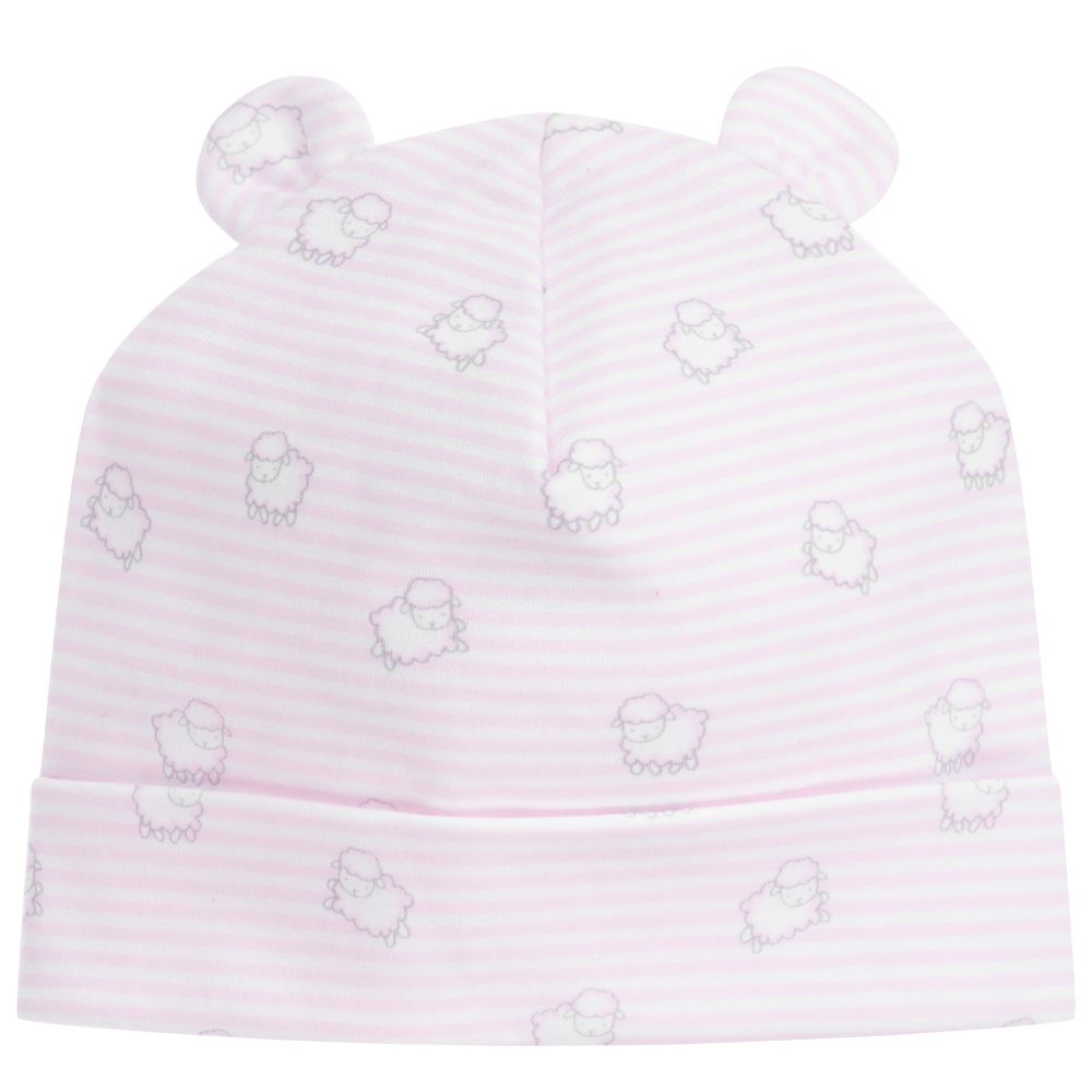 Kissy Kissy - قبعة قطن بيما لون زهري و أبيض للمولودات  | Childrensalon