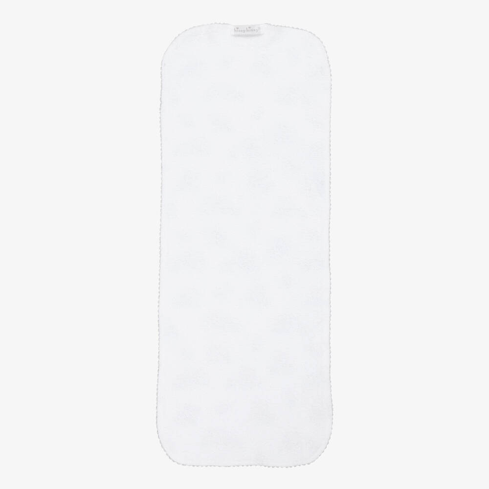 Kissy Kissy-Soft Grey White Cotton Burp Cloth | Childrensalon Outlet