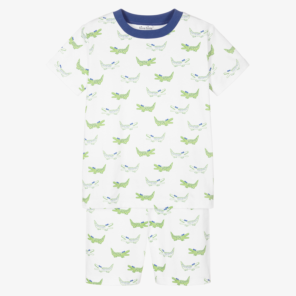 Kissy Kissy - Weißer, kurzer Alligator-Schlafanzug | Childrensalon