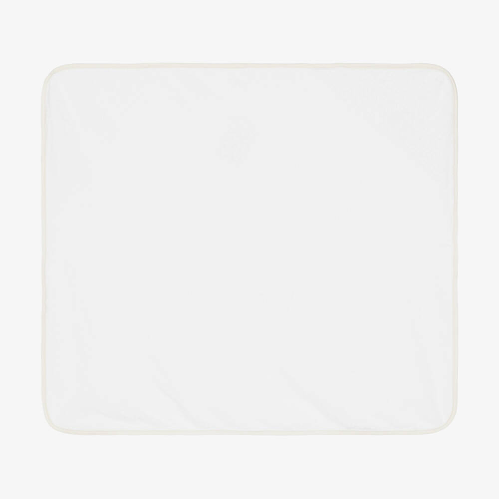 Kissy Kissy-White & Beige Cotton Hooded Towel & Mitt Set | Childrensalon Outlet