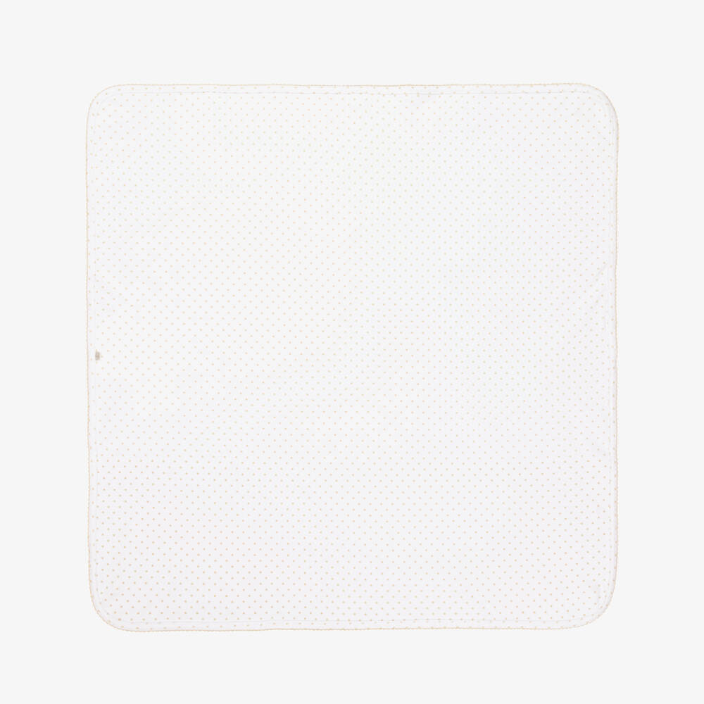 Kissy Kissy-White & Beige Reversible Teddy Bear Love Blanket | Childrensalon Outlet