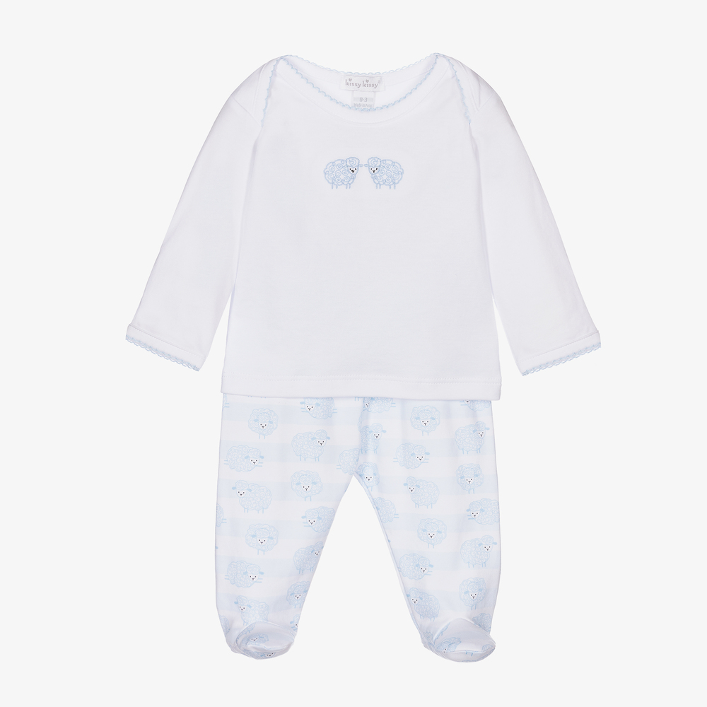 Kissy Kissy-Белый топ с голубыми штанишками для малышей | Childrensalon Outlet