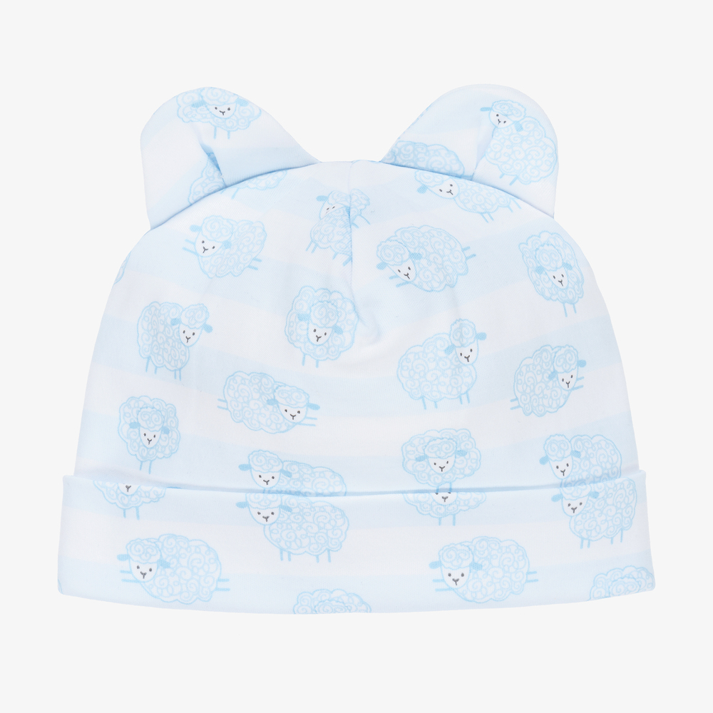 Kissy Kissy - Бело-голубая шапочка с овечками для малышей | Childrensalon