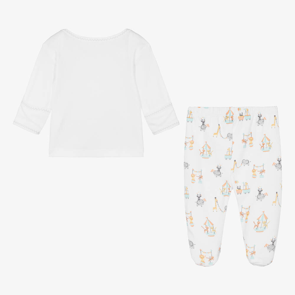 Kissy Kissy-White Circus Crew 2 Piece Babygrow | Childrensalon Outlet