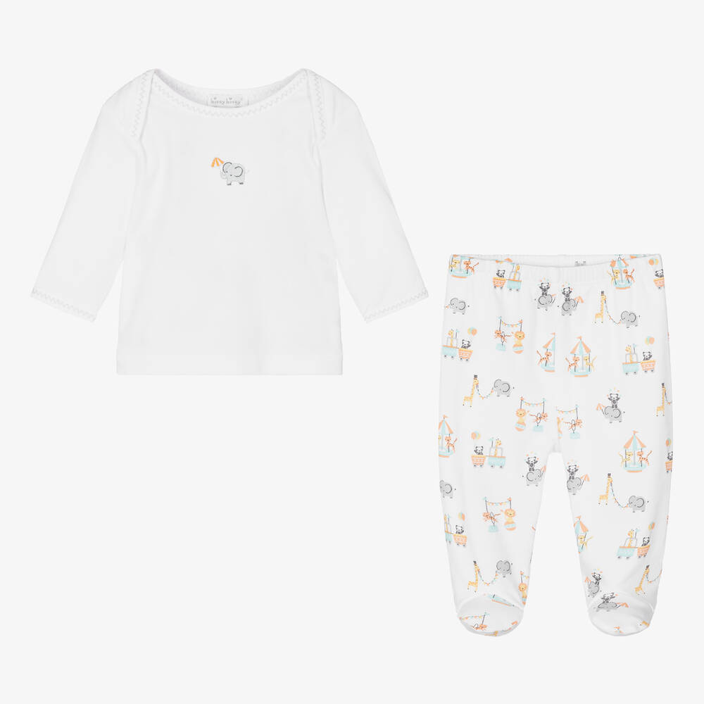 Kissy Kissy-White Circus Crew 2 Piece Babygrow | Childrensalon Outlet