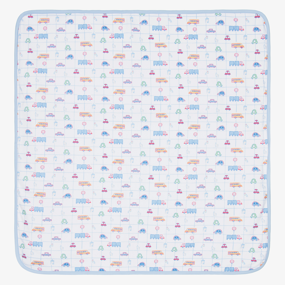 Kissy Kissy - White City Cotton Blanket (73cm) | Childrensalon