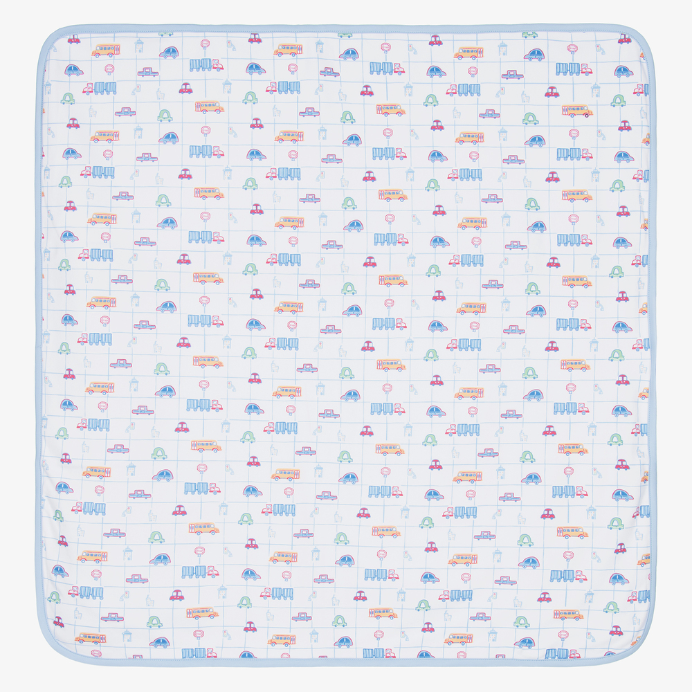 Kissy Kissy-White City Cotton Blanket (73cm) | Childrensalon Outlet