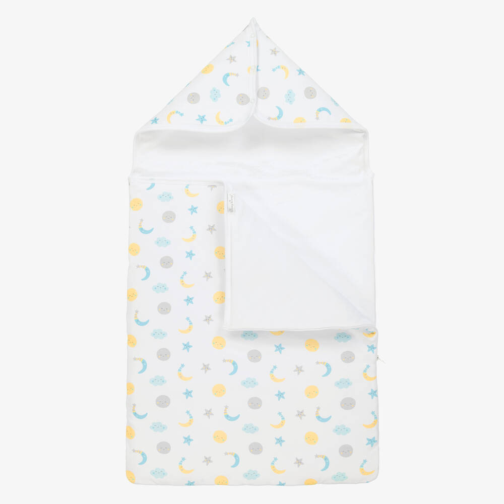 Kissy Kissy-White Cotton Moonlight Dreams Baby Nest (77cm) | Childrensalon Outlet