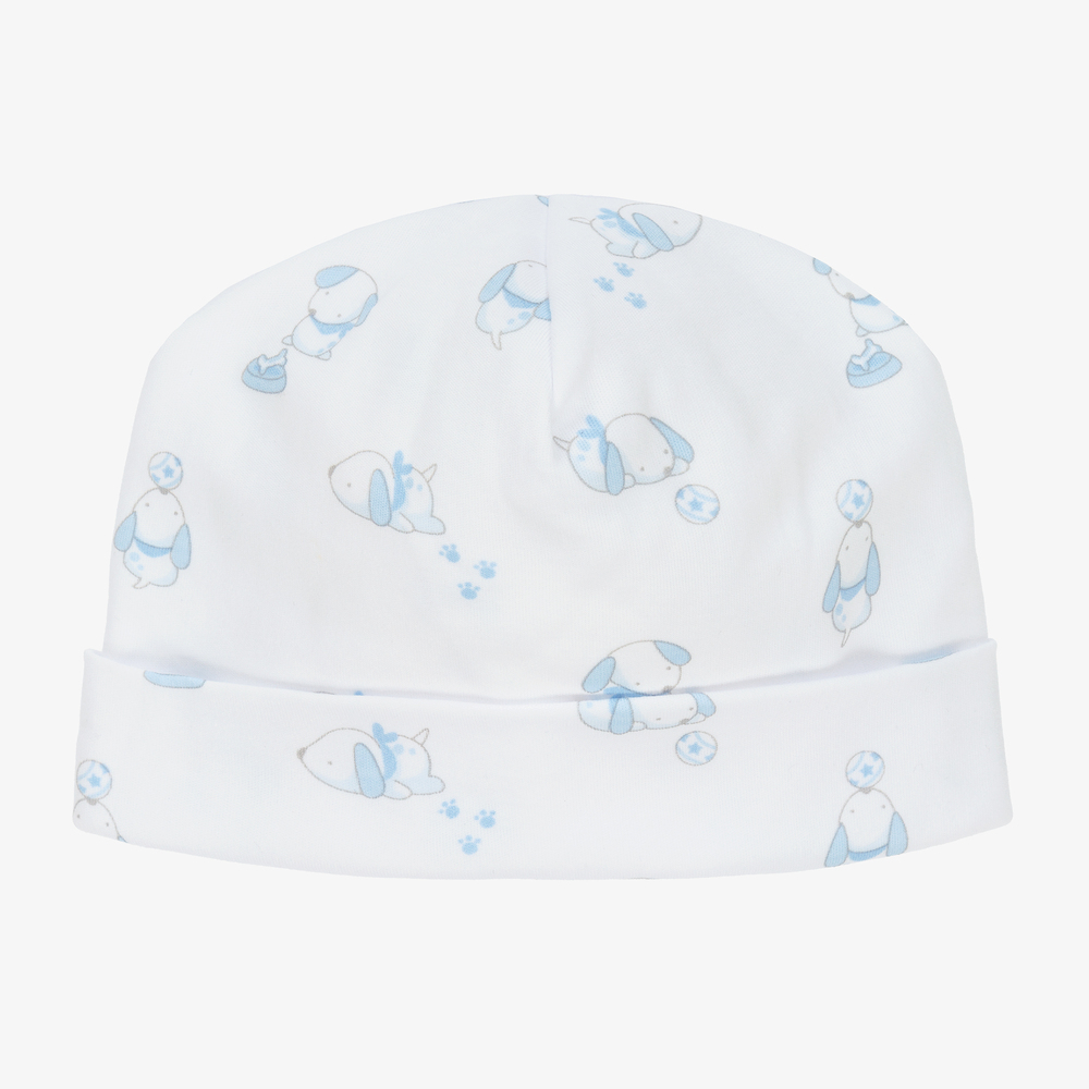 Kissy Kissy - White Cotton Pups Baby Hat | Childrensalon