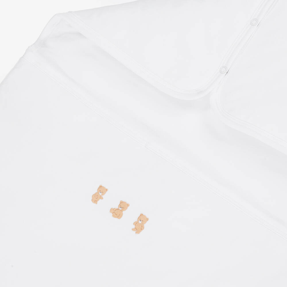 Kissy Kissy-White Cotton Teddy Bear Time Baby Nest | Childrensalon Outlet