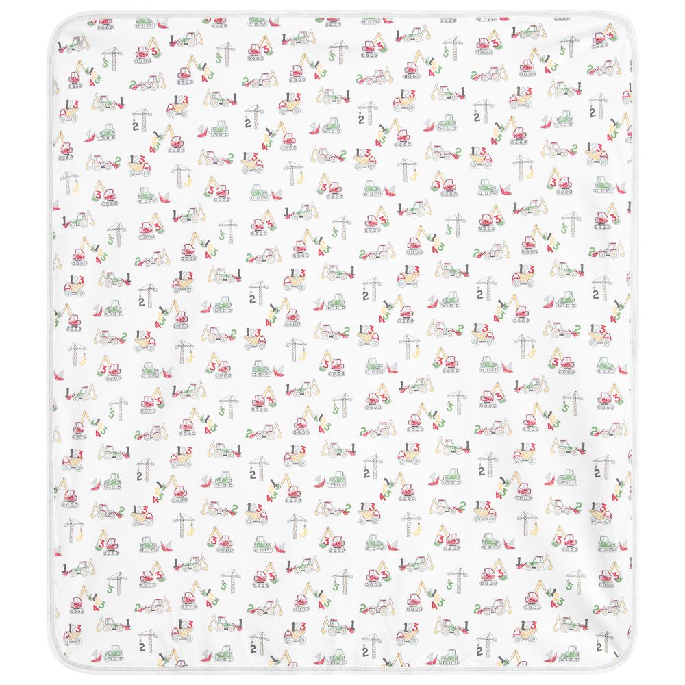 Kissy Kissy - White Digger Blanket (74cm) | Childrensalon