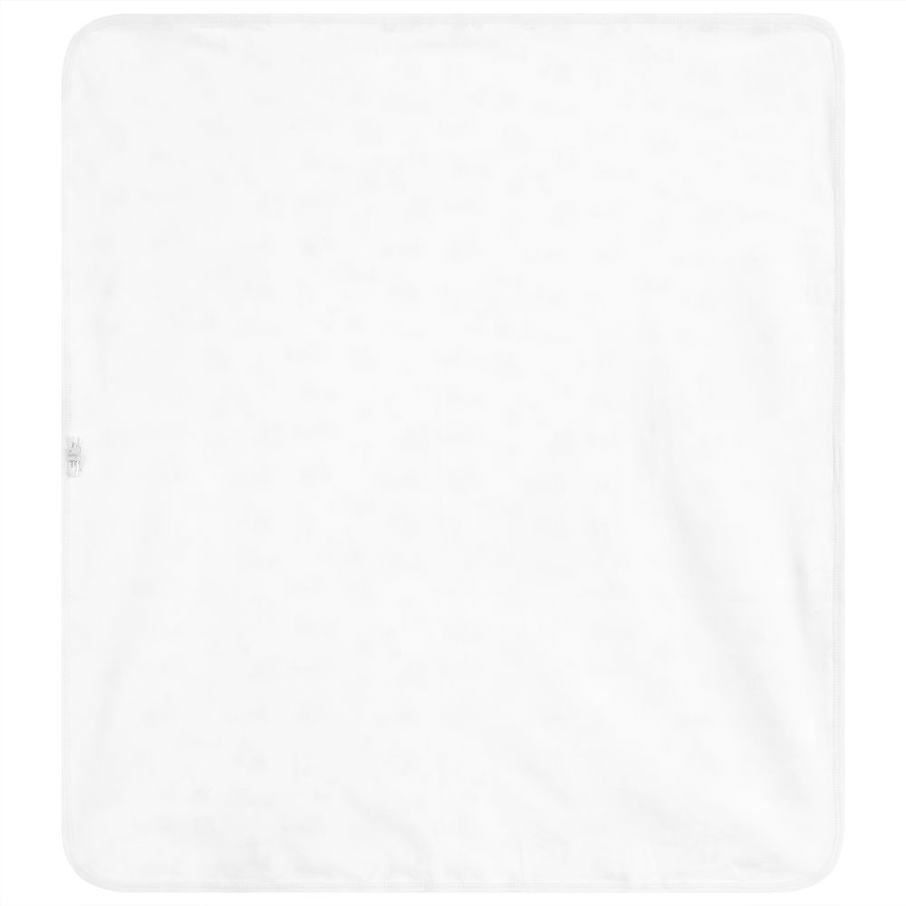 Kissy Kissy-White Digger Blanket (74cm) | Childrensalon Outlet