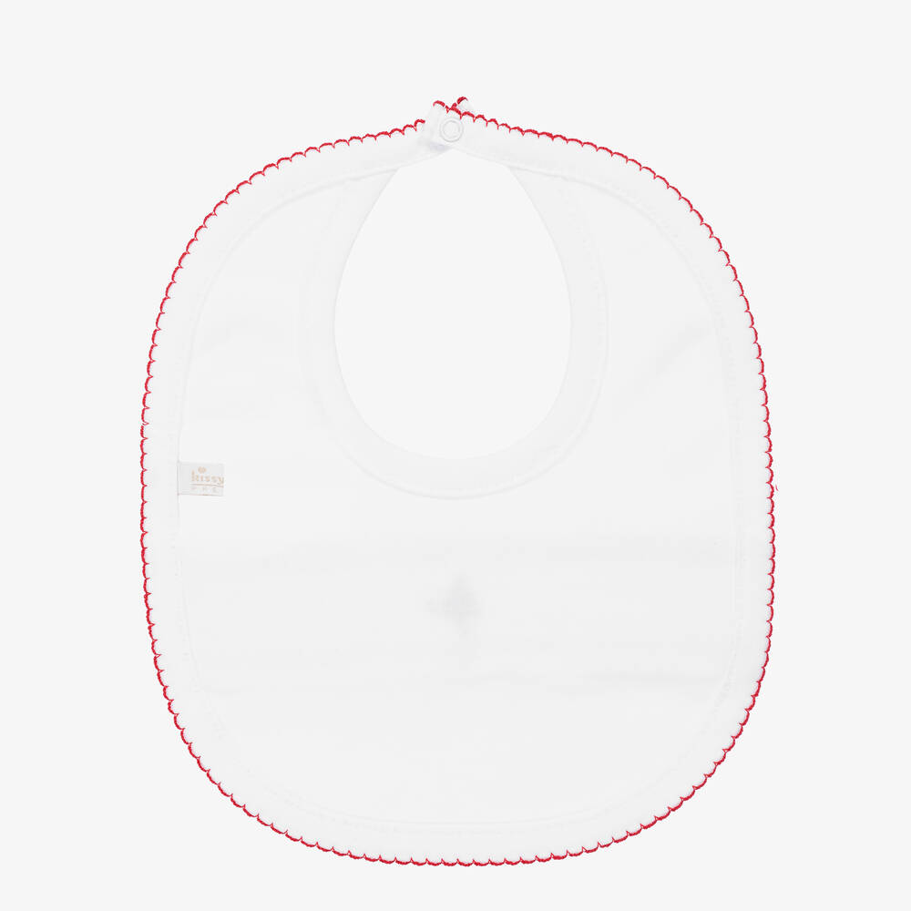 Kissy Kissy-Белый новогодний слюнявчик из хлопка пима | Childrensalon Outlet
