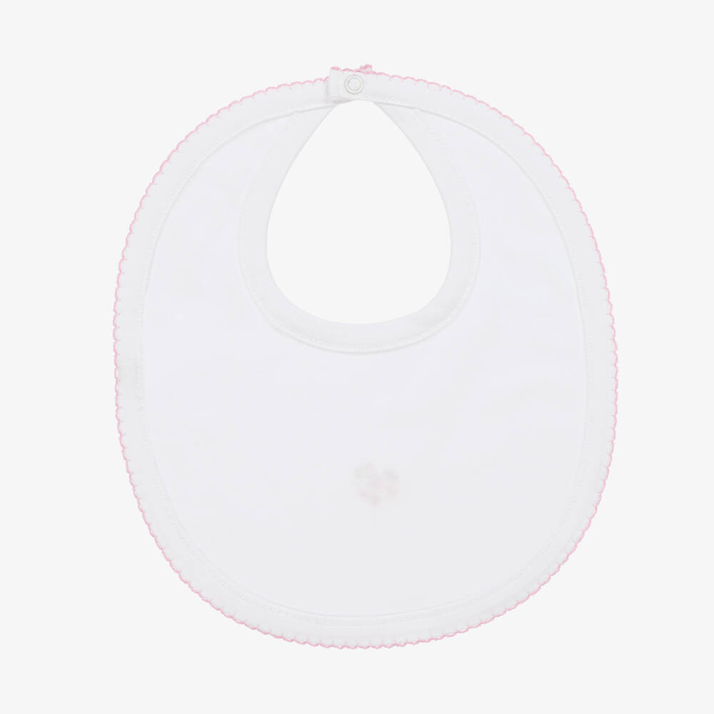 Kissy Kissy-White Floral Pima Cotton Bib for Girls | Childrensalon Outlet