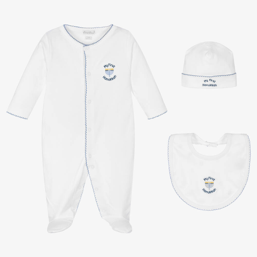 Kissy Kissy - White Hanukkah Babygrow Set | Childrensalon