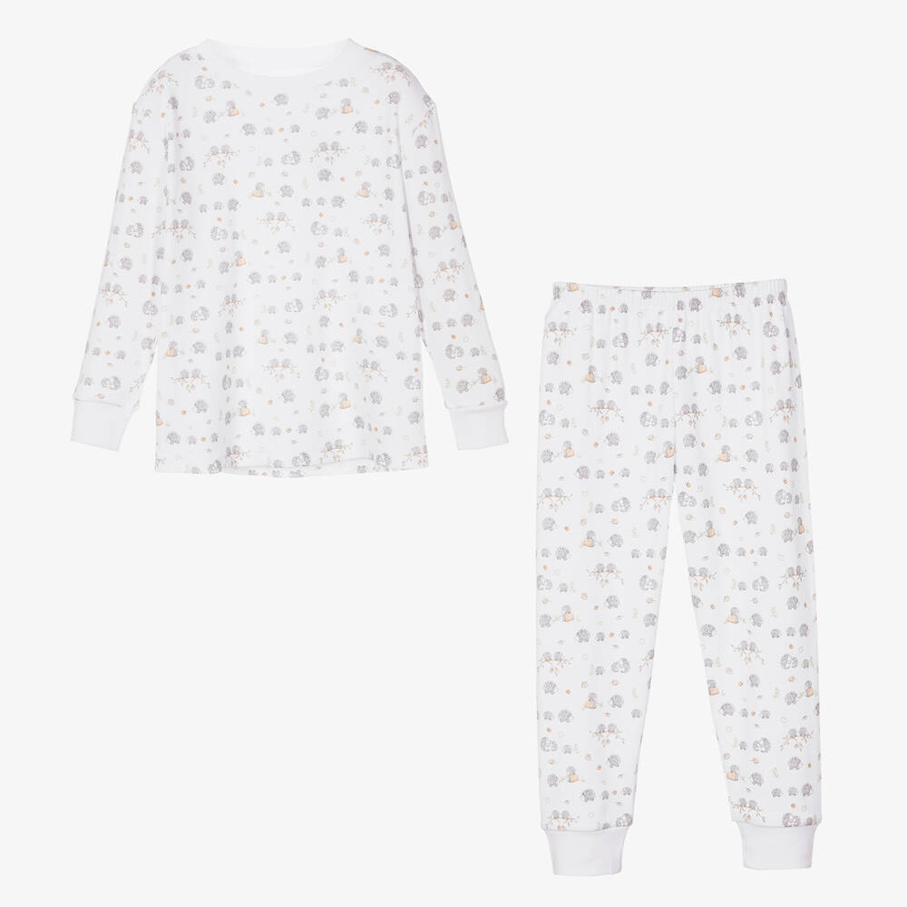 Kissy Kissy-White Hedgehog Cotton Pyjamas | Childrensalon Outlet