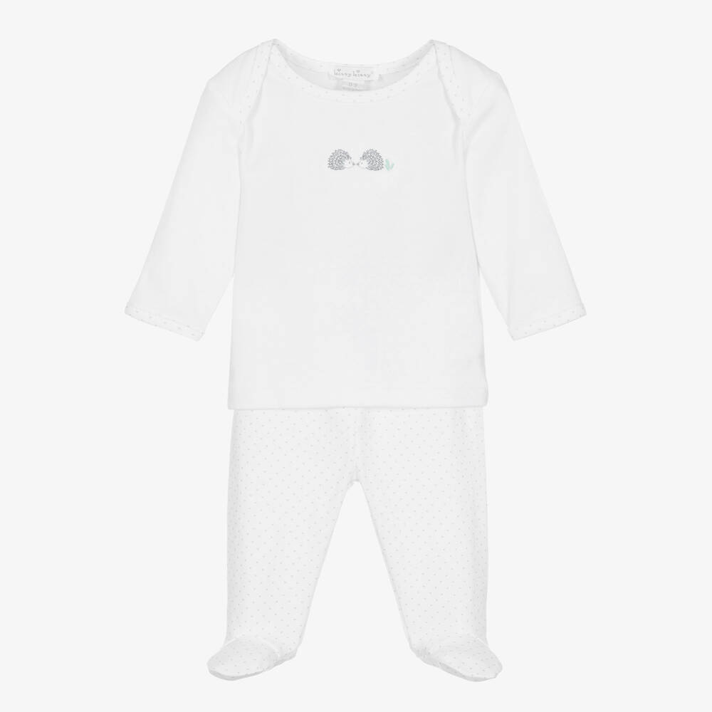 Kissy Kissy - White Hedgehog Heyday 2 Piece Babygrow | Childrensalon