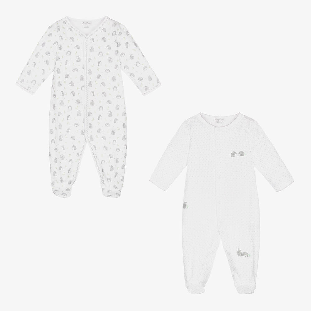 Kissy Kissy - White Hedgehog Heyday Babygrows (2 Pack) | Childrensalon