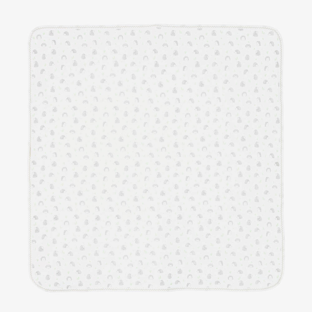 Kissy Kissy - Белое хлопковое одеяло с ежиками (74см) | Childrensalon