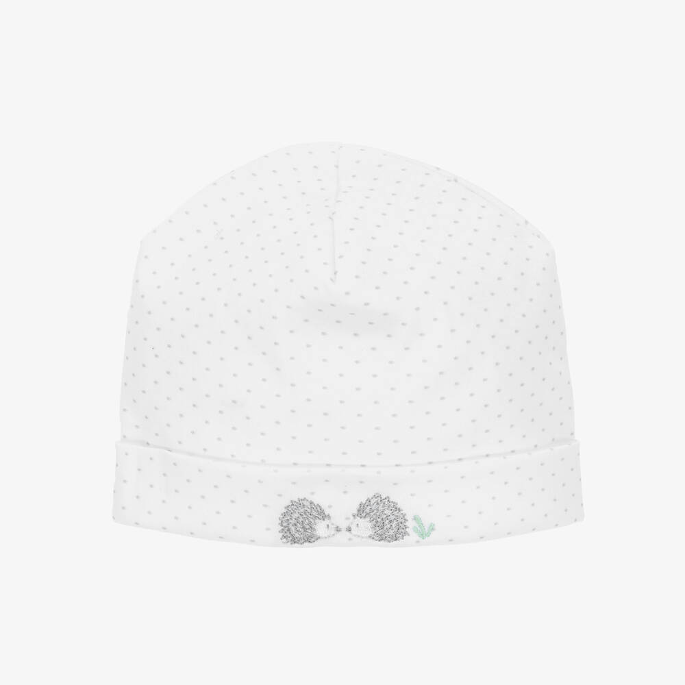 Kissy Kissy - White Hedgehog Heyday Pima Cotton Baby Hat | Childrensalon