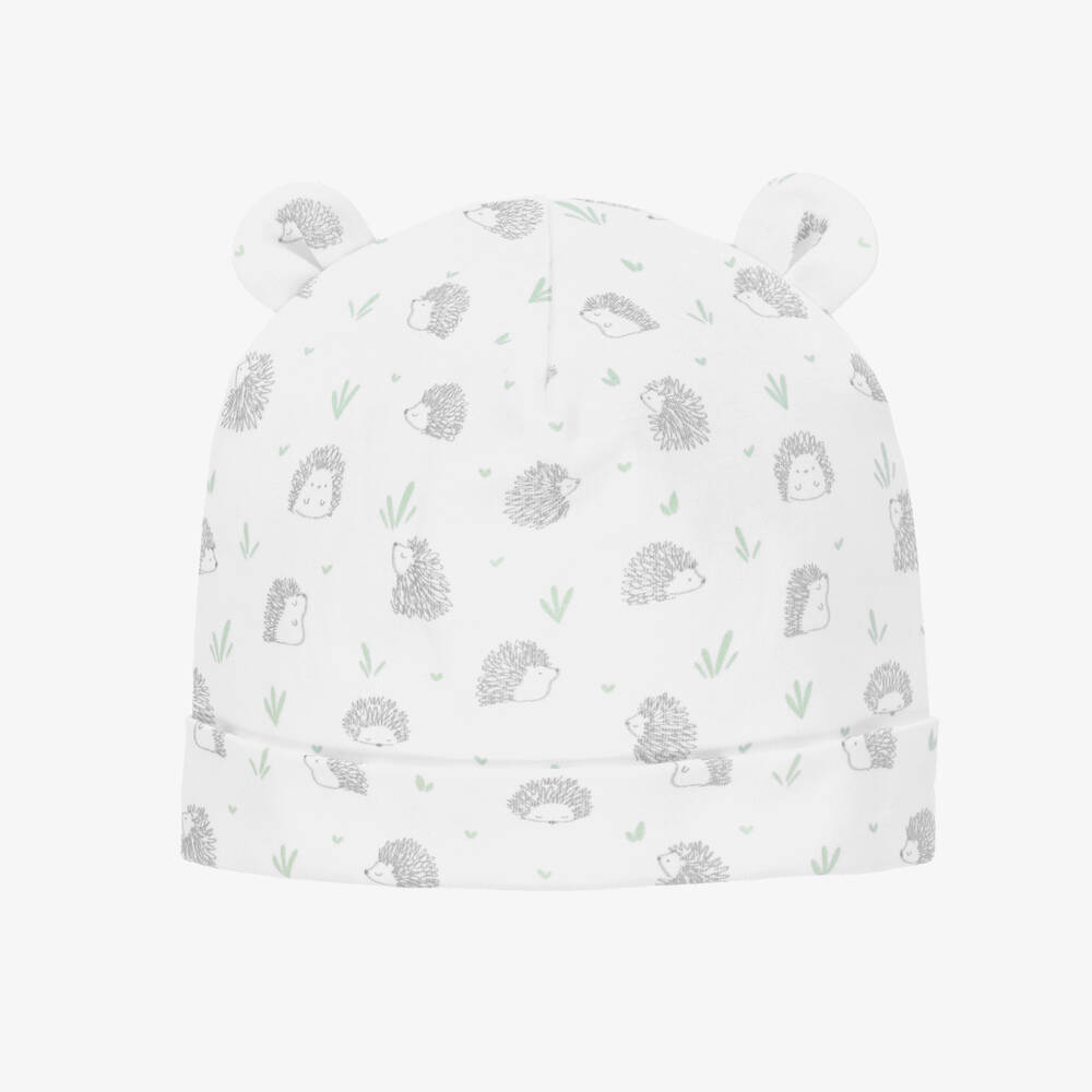 Kissy Kissy - Bonnet blanc en coton pima hérisson | Childrensalon