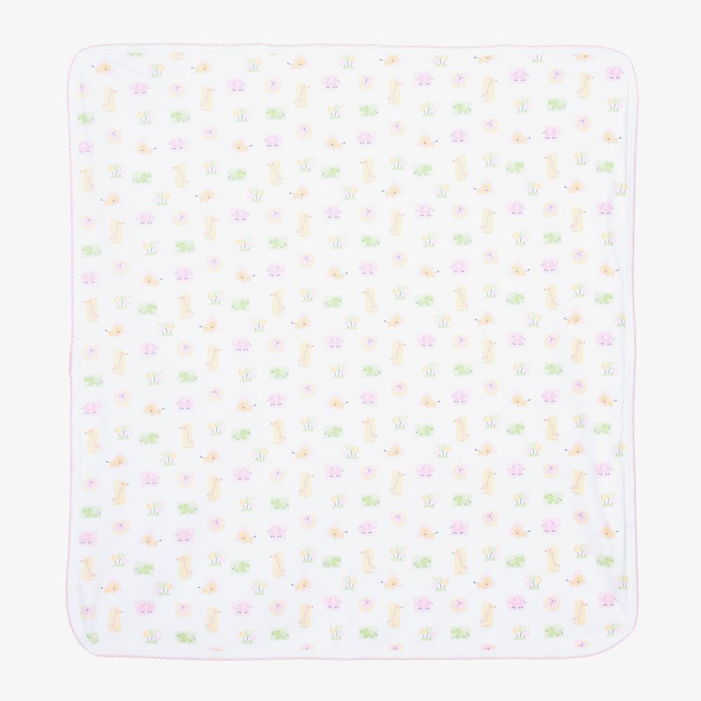 Kissy Kissy - White Jungle Blanket (70cm) | Childrensalon