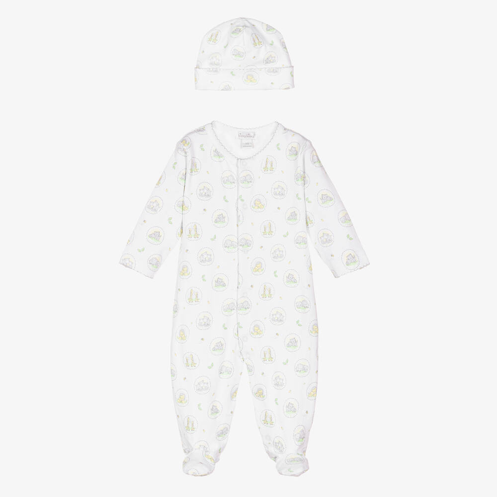Kissy Kissy-White Kins Pima Babygrow Set | Childrensalon Outlet