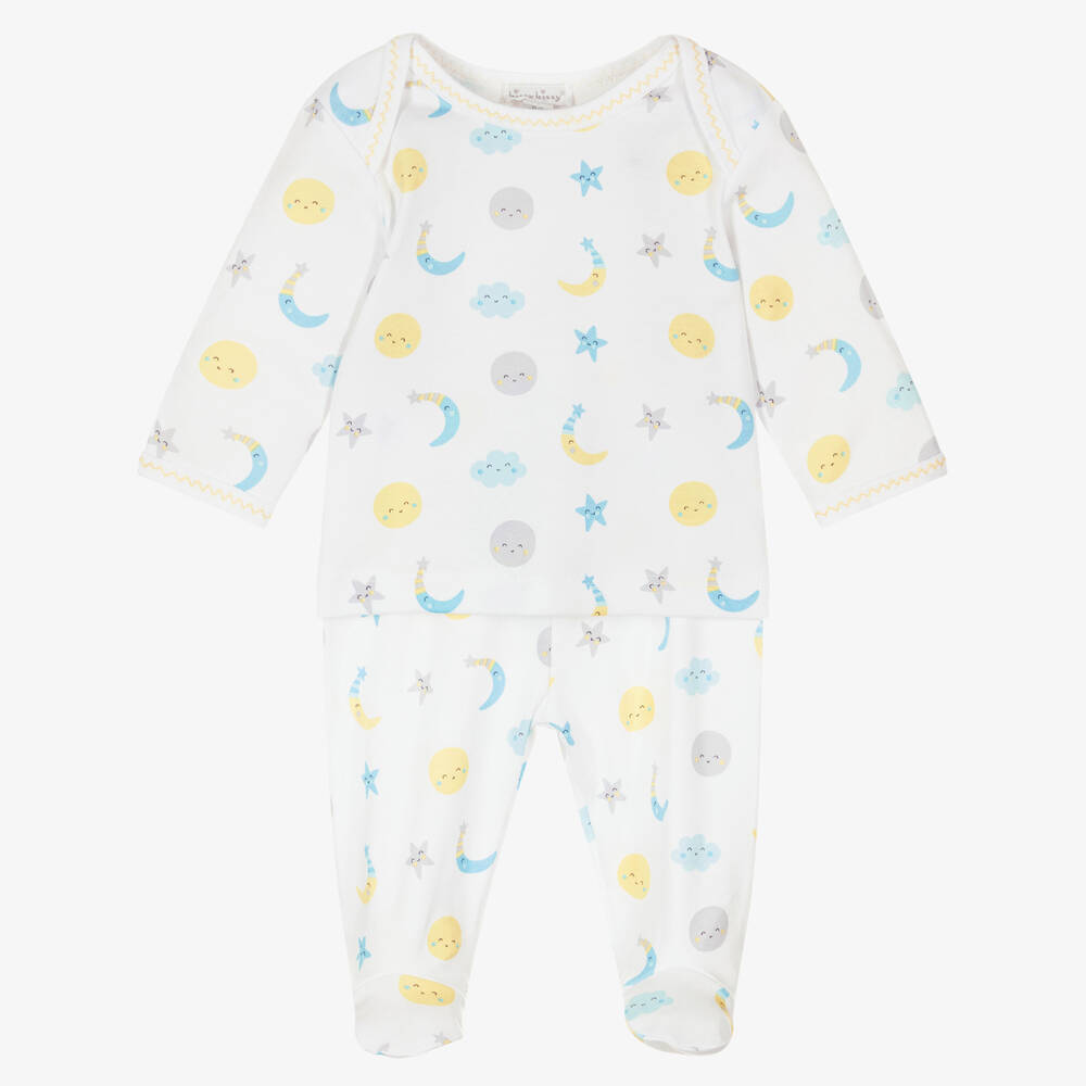 Kissy Kissy - White Moonlight Dreams 2 Piece Babygrow | Childrensalon