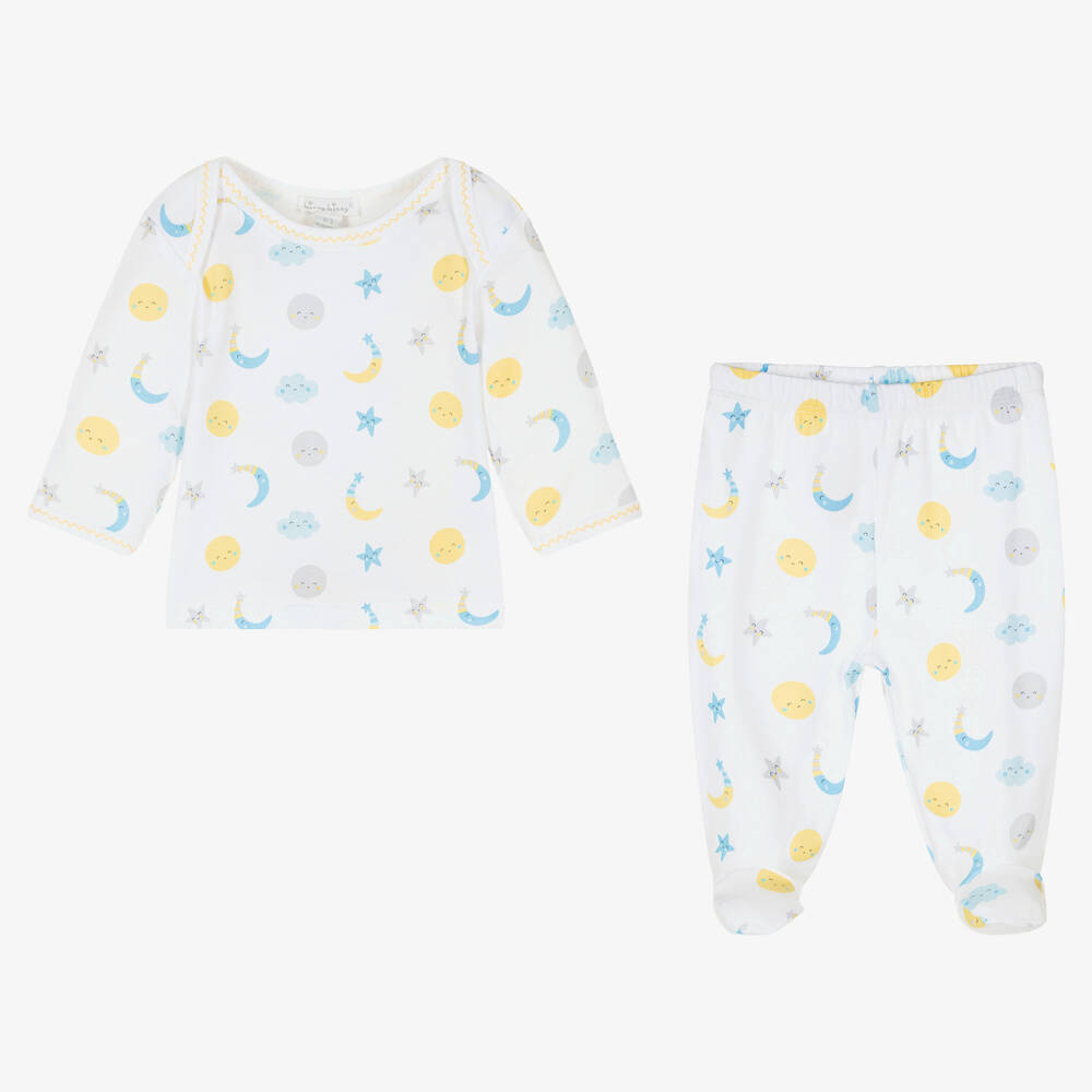Kissy Kissy-White Moonlight Dreams 2 Piece Babygrow | Childrensalon Outlet