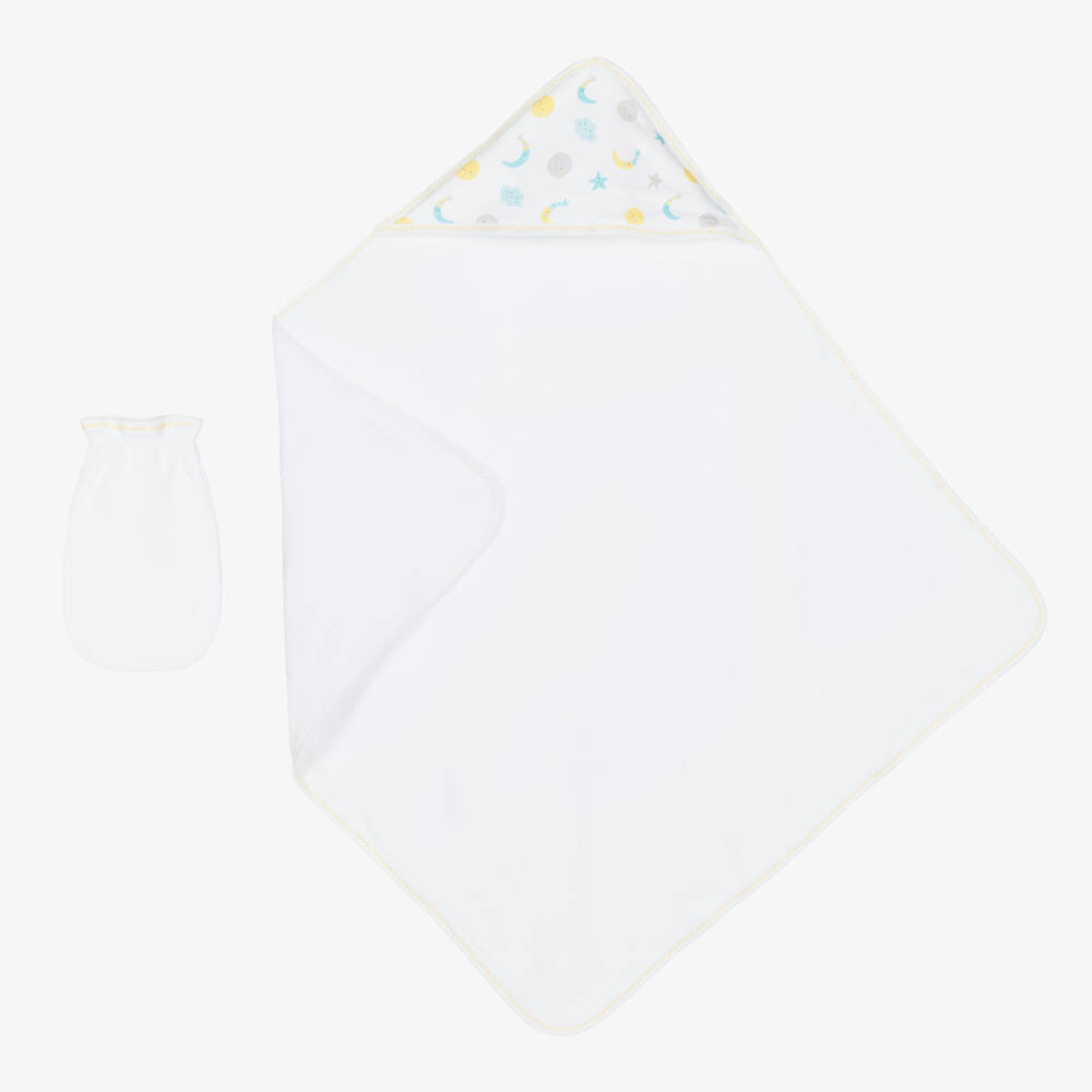 Kissy Kissy - White Moonlight Dreams Hooded Towel Set | Childrensalon