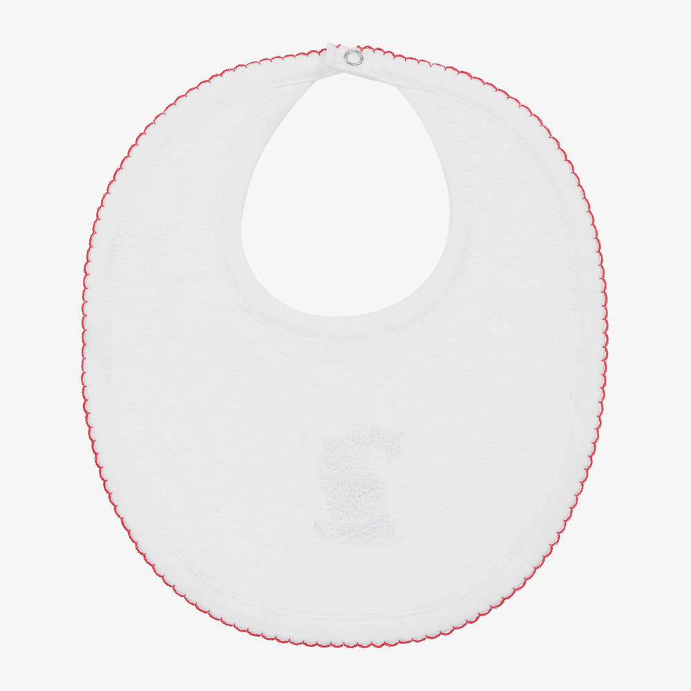 Kissy Kissy-مريلة قطن بيما لون أبيض وأحمر للأطفال | Childrensalon Outlet