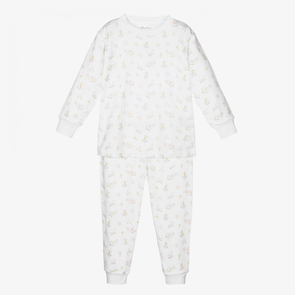 Kissy Kissy - White Pima Cotton ABC Pyjamas | Childrensalon