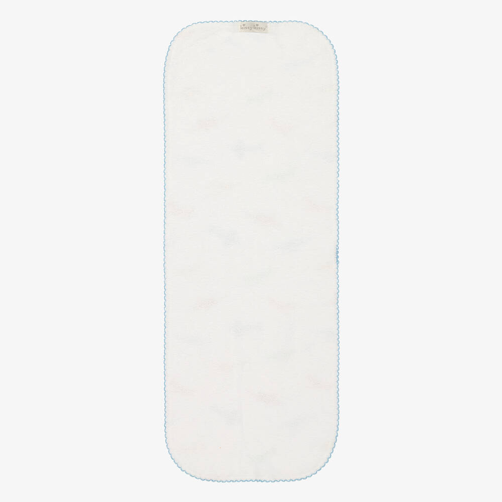 Kissy Kissy-White Pima Cotton Active Aviators Burp Cloth (47cm) | Childrensalon Outlet